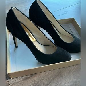 Michael Kors Yasmin black suede heels.  8.5